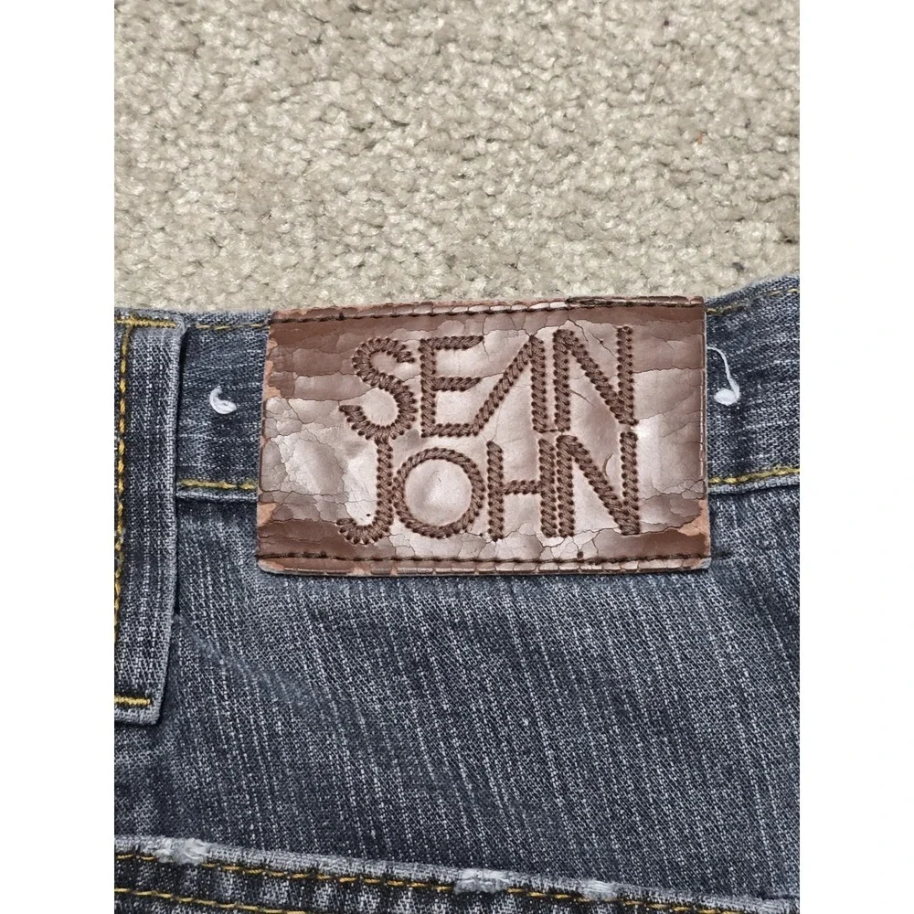 VTG‎ Sean John Baggy Jeans Mens 42x34 8 Pocket Blue Skater Grunge Wide Leg Y2K